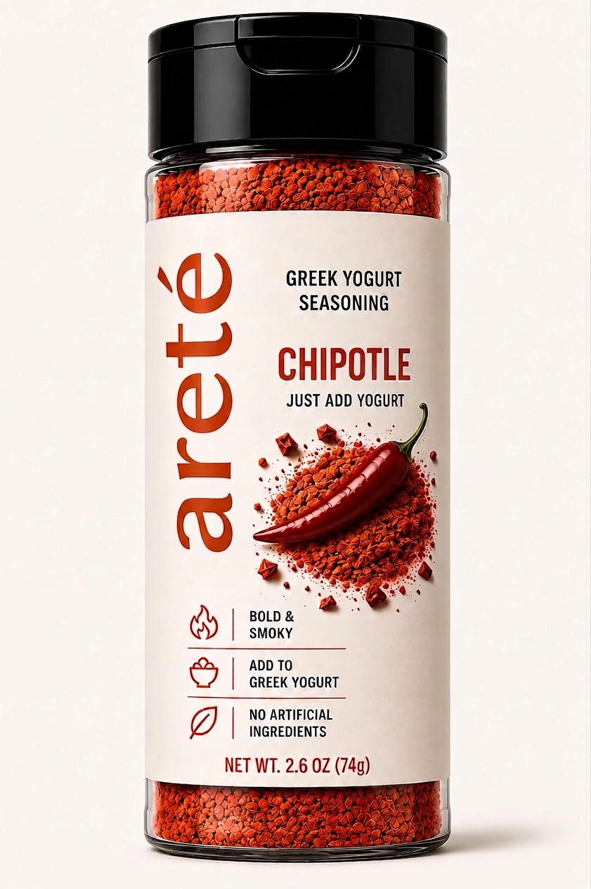 areté Chipotle Greek Yogurt Seasoning bottle