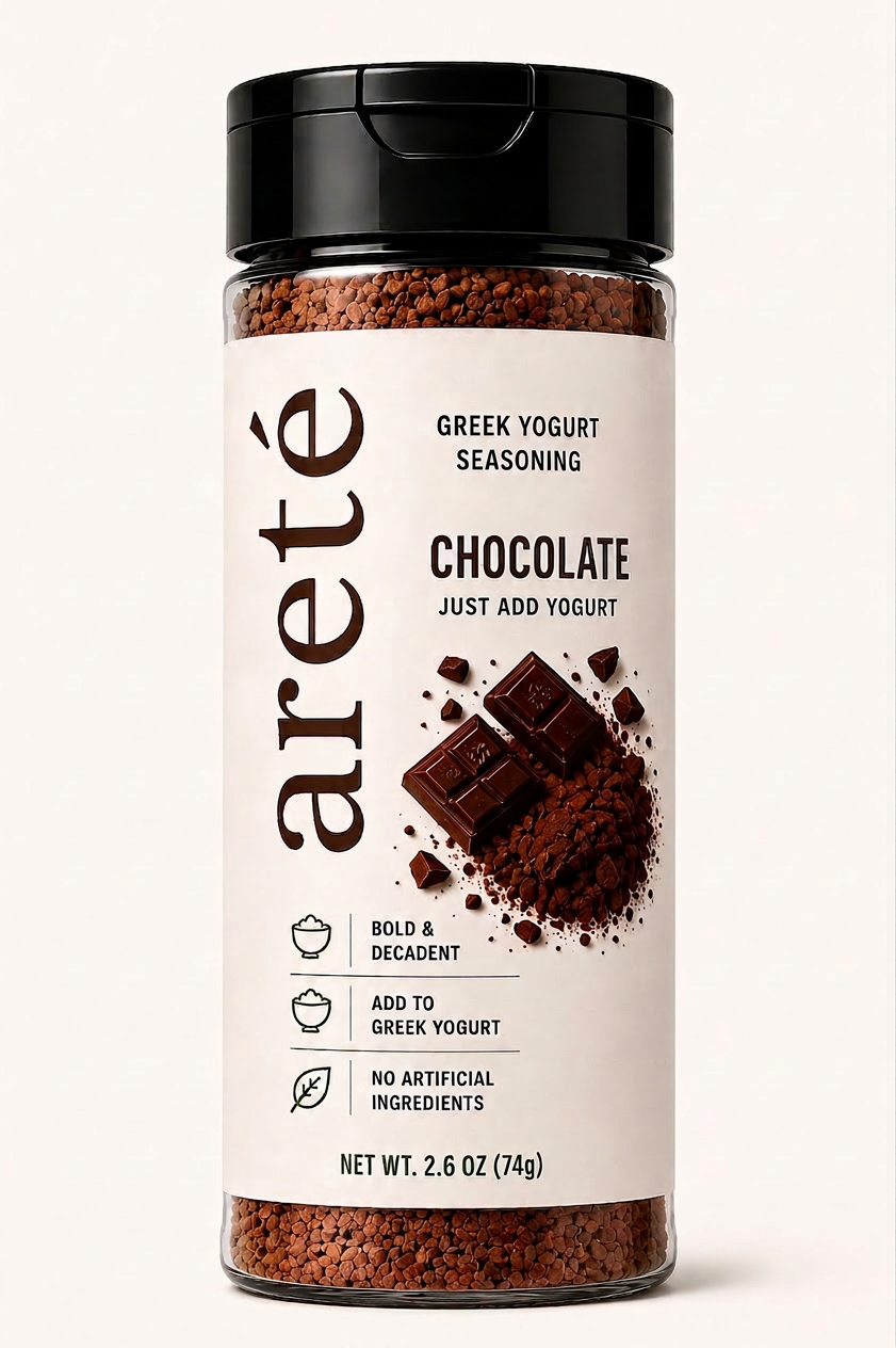 areté Chocolate Greek Yogurt Seasoning bottle